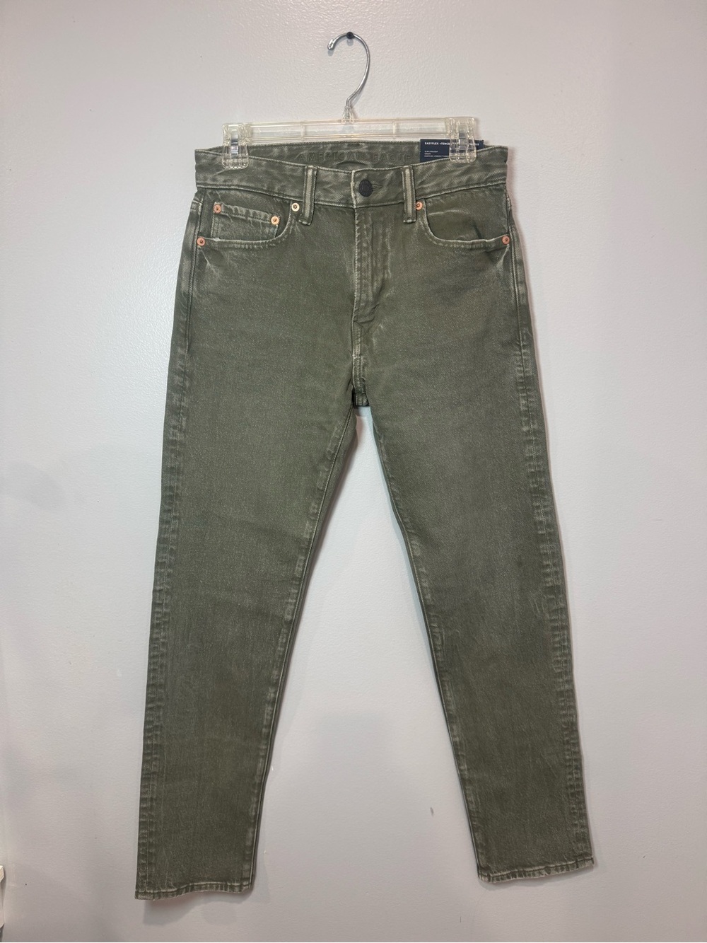 American Eagle Men's EasyFlex Tencel Slim Straight Jeans Green 28/32 New NWT - Picture 3 of 11
